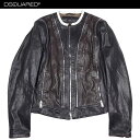 ディースクエアード DSQUARED2 メンズ アウター ジャケット ロゴ DSQUARED2ロゴ刻印ジップ・マルチジップ付きカーフレザーライダースジャケット皮...