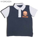 ハイドロゲン HYDROGEN キッズ トップス インナー ポロシャツ バイカラースカルロゴ入りポロシャツ ネイビー/ホワイト 146014 306 BLUE NAVY/GRIGIO MELANGE 14S