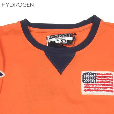 ハイドロゲン HYDROGEN レディース BRONZAJI スカル 長袖 Tシャツ ロング 重ね着風 ロンT オレンジ 149004 010 ARANCIO 14S (R19950)