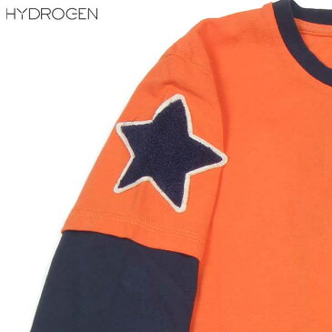 ハイドロゲン HYDROGEN レディース BRONZAJI スカル 長袖 Tシャツ ロング 重ね着風 ロンT オレンジ 149004 010 ARANCIO 14S (R19950)