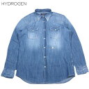 ハイドロゲン HYDROGEN メンズ トップス シャツ ダンガリーシャツ スカルワンポイントロゴ・スナップボタンデニムウエスタンシャツ インディゴブルー 青 130450130450 043 DENIM 13A【送料無料】【smtb-TK】