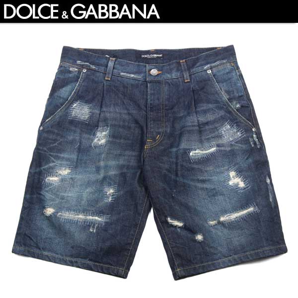 ドルチェ＆ガッバーナ DOLCE&GABBANA ドルガバ メンズ ボトムス パンツ ショートパンツ バミューダショーツ クラッシュ加工・ドルガバロゴメタルプレート付きクラッシュデニムショートパンツ G4I8AP G8O33 S9001 14S (R69900)【送料無料】【smtb-TK】