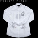 フィリッププレイン PHILIPP PLEIN メンズ トップス シャツ 長袖シャツ カジュアルシャツ ダイススカルワンポイントシャツ サイコロ ホワイトホワイ...