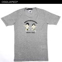 ディースクエアード DSQUARED2 レディース トップス Tシャツ 半袖 ロゴ DEAN&DAN・ポップアートプリント付Tシャツ グレー S72GC0799 S21961 858M 14S (R27100)【送料無料】【smtb-TK】