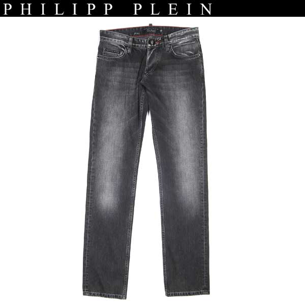 樂天商城 - フィリッププレイン PHILIPP PLEIN メンズ パンツ ボトムス デニム ジーンズ メタルボタン ヴィンテージ加工テーパードブラックデニム ブラック 黒 