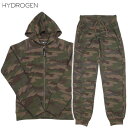 ハイドロゲン HYDROGEN レディース セットアップ上下組 パーカー パンツ カモ柄・スカルステッチロゴ刺繍付セットアップ上下組ジャージ 55002+155...