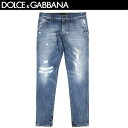 ドルチェ＆ガッバーナ DOLCE GABBANA ドルガバ メンズ パンツ ボトムス デニム クラッシュ加工 ロゴプレート付クラッシュデニムパンツ ブルー 青14GOLD G4L2LP G8P00 S9001 14A (R73870)【送料無料】【smtb-TK】