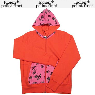 ルシアンペラフィネ lucien pellat-finet レディース バンダナフード ジップアップ パーカー EVF1681 LAMP ORANGE/FLUO PINK 14A (R293760)【送料無料】【smtb-TK】