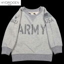 ハイドロゲン HYDROGEN キッズ 子供服 トップス スウェット Vガゼット バイカラー ミリタリーワッペンプリントクルーネックスウェット グレー 灰色 1...