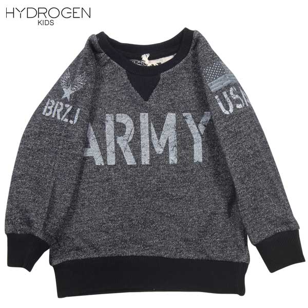 ハイドロゲン HYDROGEN キッズ 子供服 トップス スウェット Vガゼット バイカラー ミリタリーワッペン..