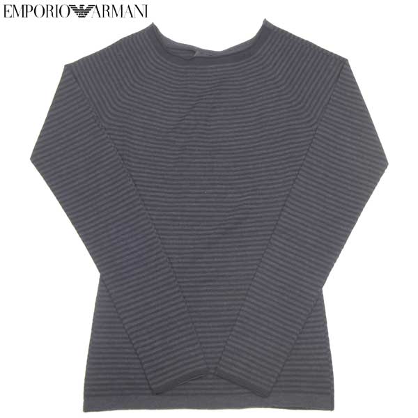 エンポリオアルマーニ EMPORIO ARMANI レディース トップス ニット セーター クルーネックボーダー柄ニット グレー 灰色 P2M39M P230M 999 14A (R59400) 【送料無料】【smtb-TK】