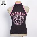 【サイズS】 ヴェルサーチ VERSACE レディース メデューサ タンクトップ カットソー ノースリーブ ブラック/ピンク D41 J203 F405 (R26328)【送料無料】【smtb-TK】(4)