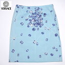 ヴェルサーチジーンズ VERSACE JEANS レディース ショート丈 スカート ジュエリープリント ライトブルー FV7392 22079 005 (R29...