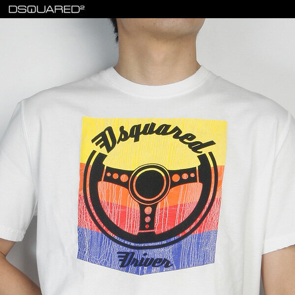 ディースクエアード DSQUARED2 メンズ トップス Tシャツ 半袖 ロゴ マルチカラー・ハンドル/DSQUAREDロゴプリント付Tシャツ S74GC0659-S20694-010 【送料無料】【smtb-TK】