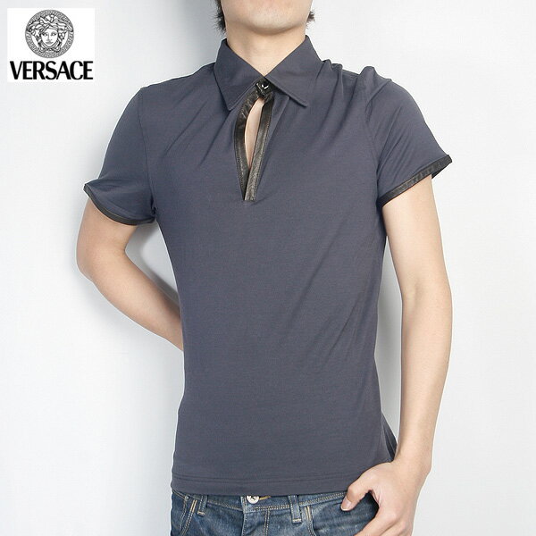 륵 VERSACE  ȥåץ Ⱦµ ե/µʬ쥶ѡȥݥ SIG-039-GR 졼 (R79...