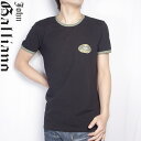 ジョンガリアーノ JOHN GALLIANO メンズ トップス 半袖Tシャツ ショートスリーブTシャツ クルーネック Tシャツ T38-H331-2011 ブラック 黒 (R12026)【送料無料】【smtb-TK】