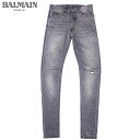 バルマン BALMAIN メンズ パンツ ボトムス デニム ロゴ クラッシュ/ヴィンテージ加工・クラッシュデニムパンツ グレー W0HT506B406V (R118000) 【送料無料】【smtb-TK】