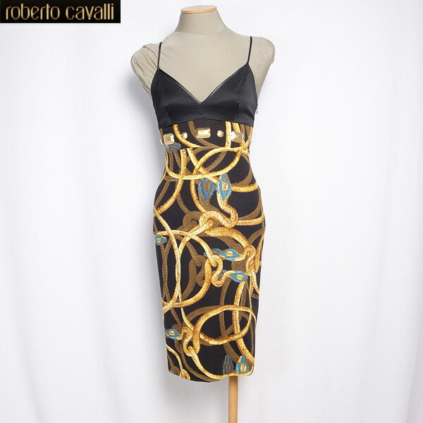 クラスロベルトカバリ Class Roberto Cavalli レディース トップス ドレス ワンピース ロングドレス スリット入り ブラック 黒 10P CD 532 V02 VESTITO JERSEY (R100800) 【送料無料】【smtb-TK】