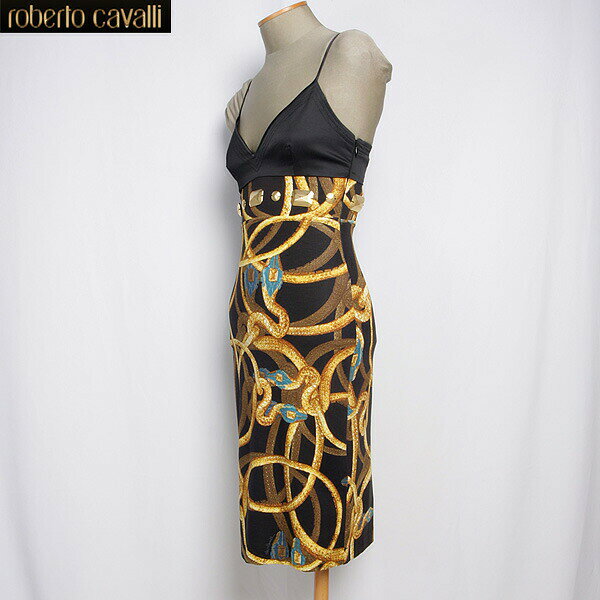 クラスロベルトカバリ Class Roberto Cavalli レディース トップス ドレス ワンピース ロングドレス スリット入り ブラック 黒 10P CD 532 V02 VESTITO JERSEY (R100800) 【送料無料】【smtb-TK】 guts-10001447 ガッツ ブランドショップ サンプル画像2