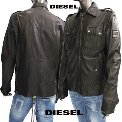 ディーゼル DIESEL メンズ アウター ジャケット レザージャケット 裏地チェック柄・シープスキンレザージャケット ブラック 00CNKI 00RNE 900 (R102900)【送料無料】【smtb-TK】