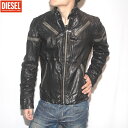 ディーゼル ディーゼル DIESEL メンズ アウター ジャケット レザージャケット 光沢/シワ加工・マルチジップデザインレザー ジャケット 00CNKG 00EKI 900 (R106800)【送料無料】【smtb-TK】