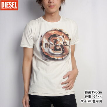 ディーゼル DIESEL メンズ Tシャツ 半袖 00CE1T-00ULE-129ホワイト 白 (R8520)