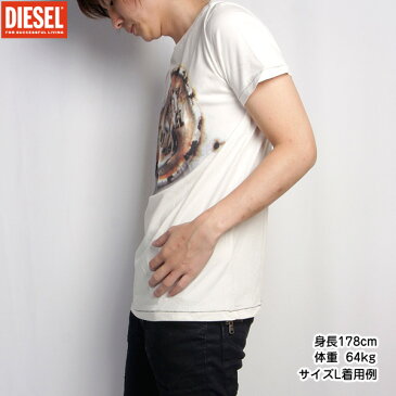 ディーゼル DIESEL メンズ Tシャツ 半袖 00CE1T-00ULE-129ホワイト 白 (R8520)