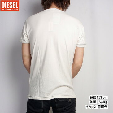ディーゼル DIESEL メンズ Tシャツ 半袖 00CE1T-00ULE-129ホワイト 白 (R8520)