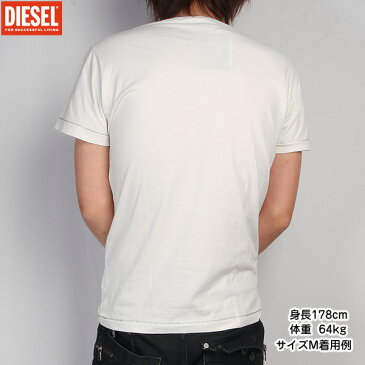 【サイズM】ディーゼル DIESEL メンズ Tシャツ 半袖 00CDZT-00DFM-129 (R8423) アイボリー