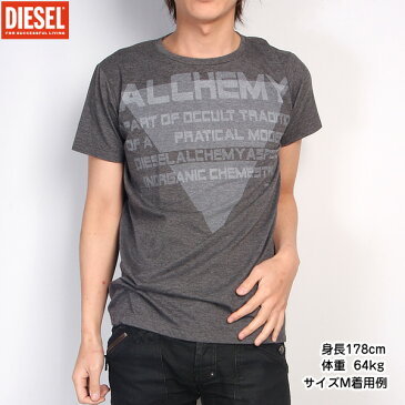 【サイズL】ディーゼル DIESEL メンズ Tシャツ 半袖 00CGG4-00NHP-900 (R7682) グレー