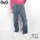 ドルチェ＆ガッバーナ DOLCE&GABBANA メンズ パンツ ボトムス デニム ジーンズ D＆Gロゴレザーパッチ・ダメージ加工ストレートデニム インディゴブルー 青 MC1045 33350 700【送料無料】【smtb-TK】