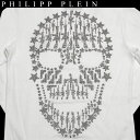 フィリッププレイン PHILIPP PLEIN メンズ トップス ロンT 長袖 ロゴ チェスト部分メタルロゴプレート・バック銃/星柄スカルロゴプリント付ロングTシャツ Pullover gunskull ホワイト PPH 12M1110 12S【送料無料】【smtb-TK】 3