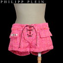 フィリッププレイン PHILIPP PLEIN レディース ボトムス パンツ ショートパンツ ショーツ サイドポケットフラップ付き スタッズ ピンク PPC 12W5410 03 rose/pink 12S【送料無料】【smtb-TK】