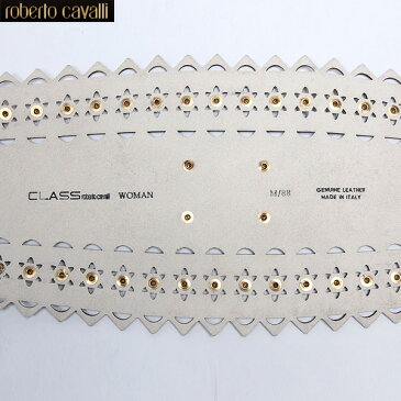 クラスロベルトカバリ Class Roberto Cavalli レディース スタッズ プリンセスベルト 10S CD 971 002ホワイト/ゴールド (R66150)【送料無料】【smtb-TK】