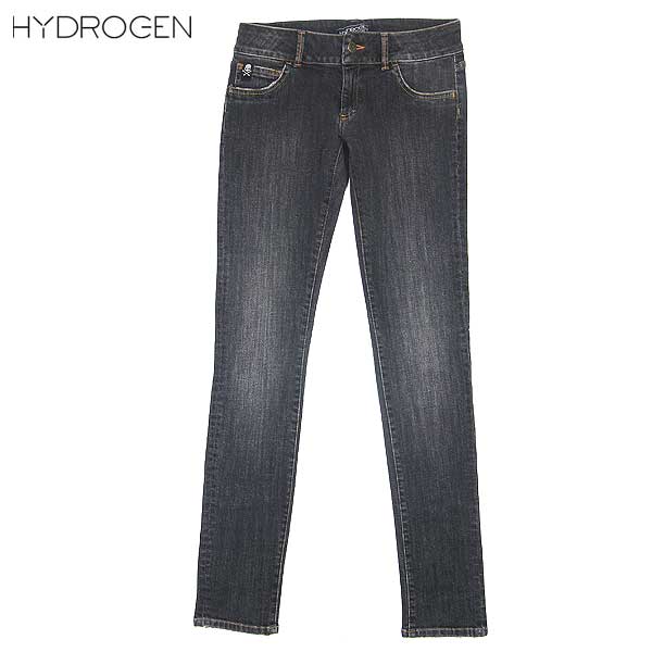 ハイドロゲン HYDROGEN レディース ボトムス パンツ デニム ジーンズ スキニージーンズ ブラックデニム ブラックジーンズ ヴィンテージ加工 スカルロゴ ブラック 黒 111204 595 DENIM VINTAGE (R39900) 12A【送料無料】【smtb-TK】