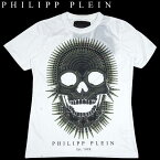 フィリッププレイン PHILIPP PLEIN メンズ トップス Tシャツ 半袖 ロゴ バレット(銃弾)スカルロゴプリント・バックランゲージプリント・メタルロゴプレート付きTシャツ battlefieldSS13HM912901 12A (R59800)【送料無料】【smtb-TK】