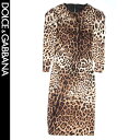 ドルチェ&ガッバーナ DOLCE&GABBANA ドルガバ レディース トップス ドレス ワンピース シルクワンピース 長袖ワンピース レオパード柄 ヒョウ柄 ベージュ F6BQ7T FSAJ6 X0918 12A (R160000)【送料無料】【smtb-TK】(4)