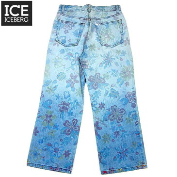 アイスバーグ ICEBERG レディース ボトムス パンツ デニム ジーンズ クロップドデニム 七分丈 フラワープリント 花柄 ライトブルー 水色 12A【送料無料】【smtb-TK】