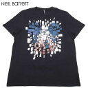 ニールバレット Neil Barrett メンズ トップス Tシャツ 半袖 ロゴ モザイク画ミッキーマウスプリント付Tシャツ PBJE609 S2553 01 15S (R34452)