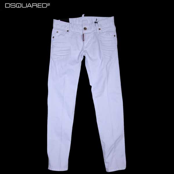 ディースクエアード DSQUARED2 レディース パンツ ボトムス SKINNY CROPPED JEAN ボタンロゴ刻印付クロップドスキニーデニム S75LA0603 S39781 100 15S 【送料無料】【smtb-TK】