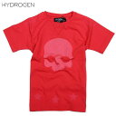 ハイドロゲン HYDROGEN メンズ キッズ 子供服 トップス Tシャツ 半袖 ロゴ 男児/女児着用可 擦れ加工スカル/スターロゴプリント・バックナンバリング...