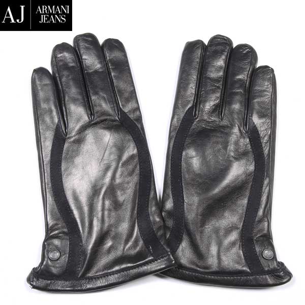 アルマーニジーンズ ARMANI JEANS メンズ 小物 グローブ 手袋 AJロゴ入りイタリア製シープスキングローブ ブラック 黒 B6408 D1 12 15A 【送料無料】【smtb-TK】