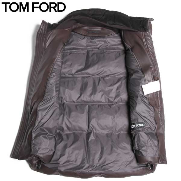 トムフォード TOM FORD メンズ アウター ダウン ベスト ジャケット 本革100%・レザーダウンベスト ブラウン TF NO33 BROWN (R250855) 15A【送料無料】 【smtb-TK】