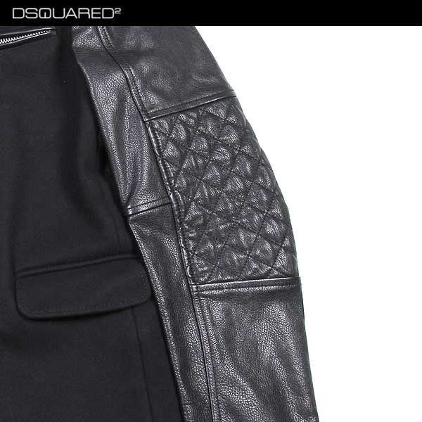 ディースクエアード DSQUARED149 メンズ ウール レザー ジャケット S74BN0535 S44021 900 15A (R365040)【smtb-TK】 ディースクエアード DSQUARED149 メンズ ウール レザー ジャケット S74BN0535 S44021 900 15A (R365040)【smtb-TK】
