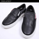 ディースクエアード DSQUARED2 メンズ 靴 スニーカー ロゴ DSQUARED2ロゴタグ付きレザースリッポン 黒 W15SN407 015 2124 1...