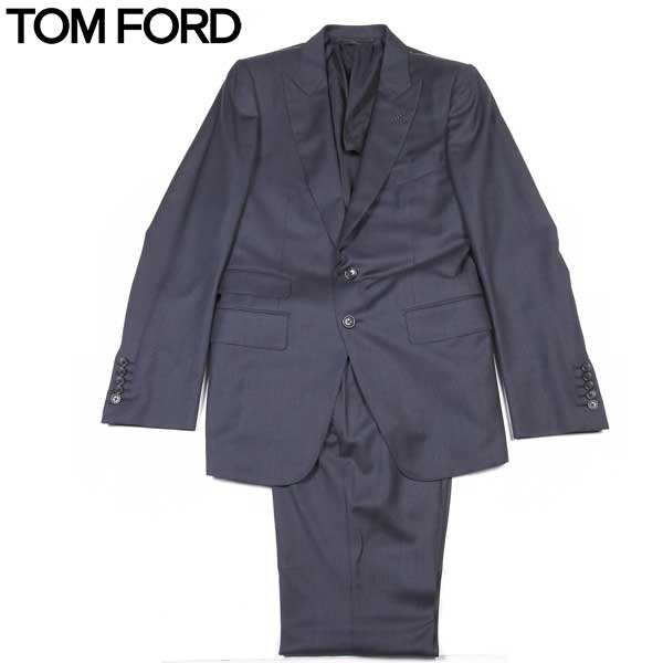 トムフォード TOM FORD メンズ スーツ セットアップ チェンジポケット ノープリーツスラックス ピークドラペルシングル2ボタンスーツ ネイビー 紺色 SUIT34 522R40 14VL40 15A (R528054)【送料無料】【smtb-TK】