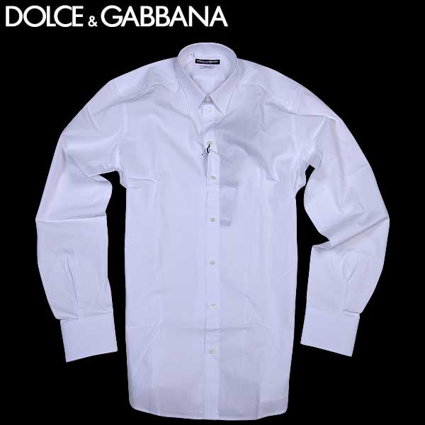 ドルチェ＆ガッバーナ DOLCE&GABBANA コットン ドレスシャツ ワイシャツ ドルガバ 白 ホワイト G5DE2T FU5GK W0800 61S (R48600)【送料無料】【smtb-TK】