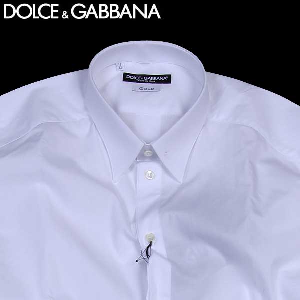 ドルチェ＆ガッバーナ DOLCE&GABBANA コットン ドレスシャツ ワイシャツ ドルガバ 白 ホワイト G5DE2T FU5GK W0800 61S (R48600)【送料無料】【smtb-TK】