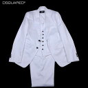 ディースクエアード DSQUARED2 メンズ スーツ セットアップスーツ ボタンロゴ刻印・ スリーピースホワイトスーツ 白 S74FS0006 S42378 ...
