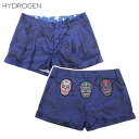 ハイドロゲン HYDROGEN レディース パンツ ボトムス ショートパンツ スカルワッペン付きカモフラージュ柄ツーインプリーツショートパンツ ブルー 青 18...